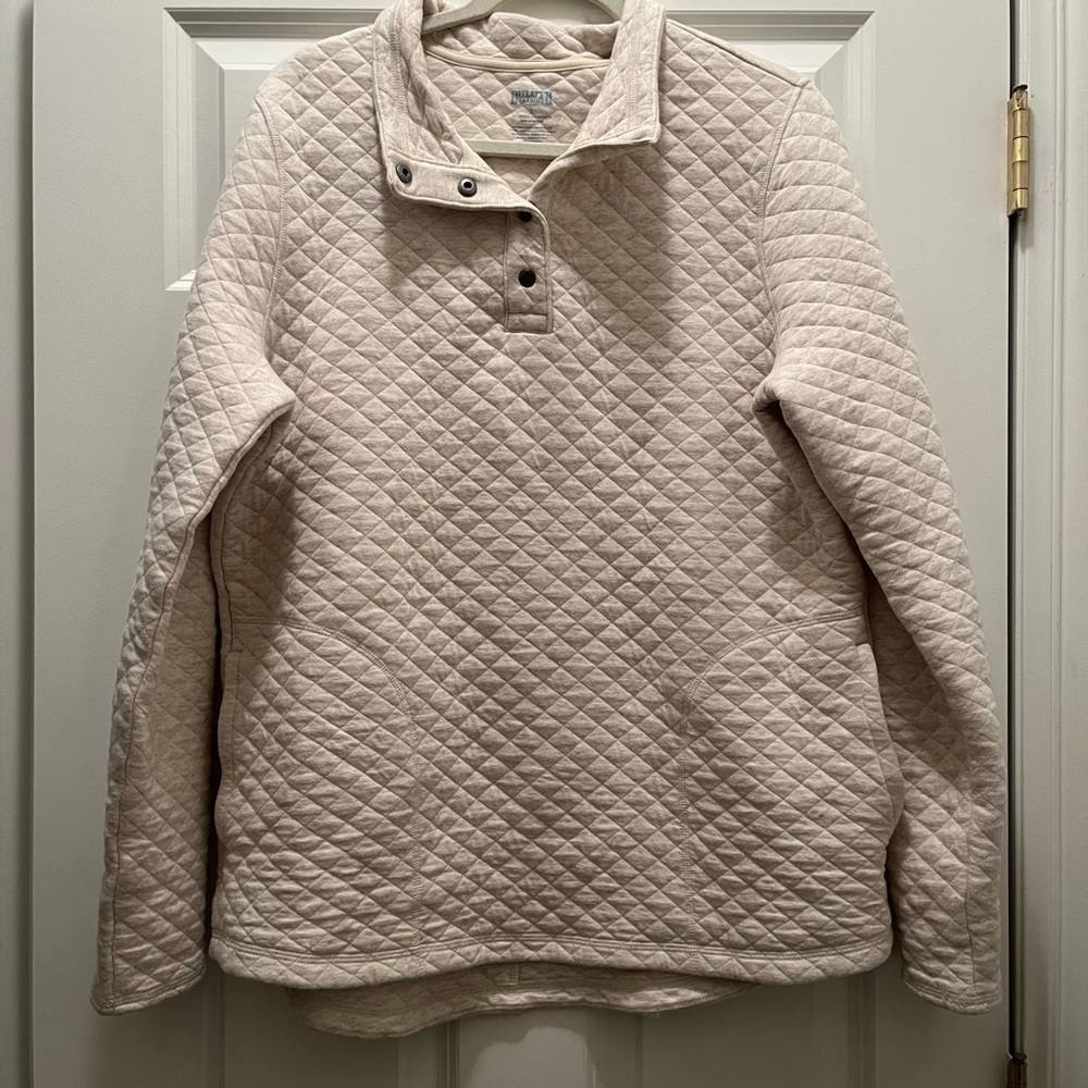 Quilted Cream Pullover - image 1